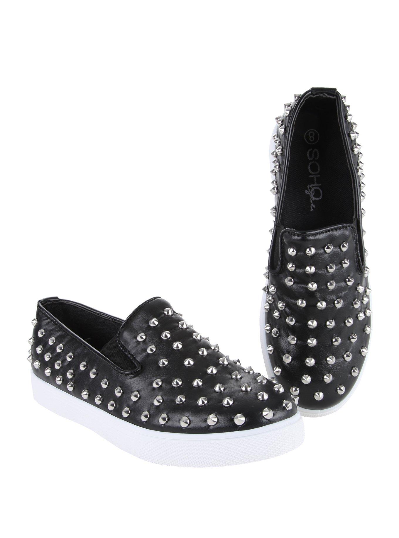 Spike Slip-On Shoes, BLACK, hi-res