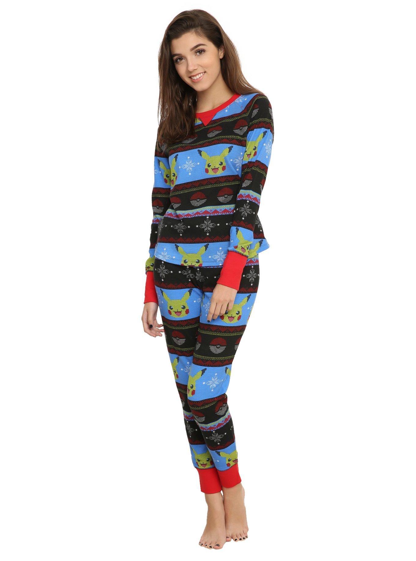 Pokemon Pikachu Girls Thermal Sleep Set, BLACK, hi-res