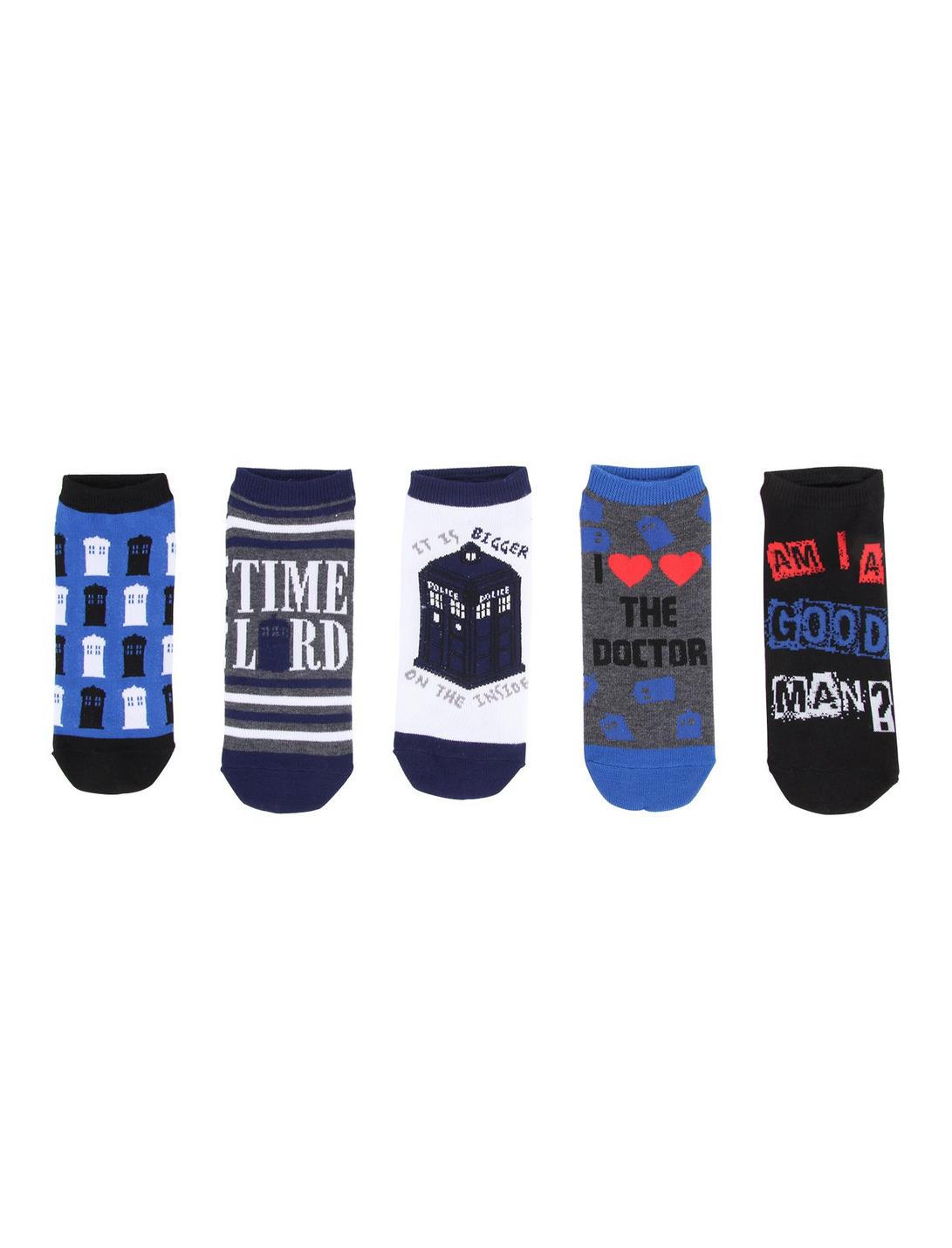 Doctor Who TARDIS Time Lord No-Show Socks 5 Pair, , hi-res