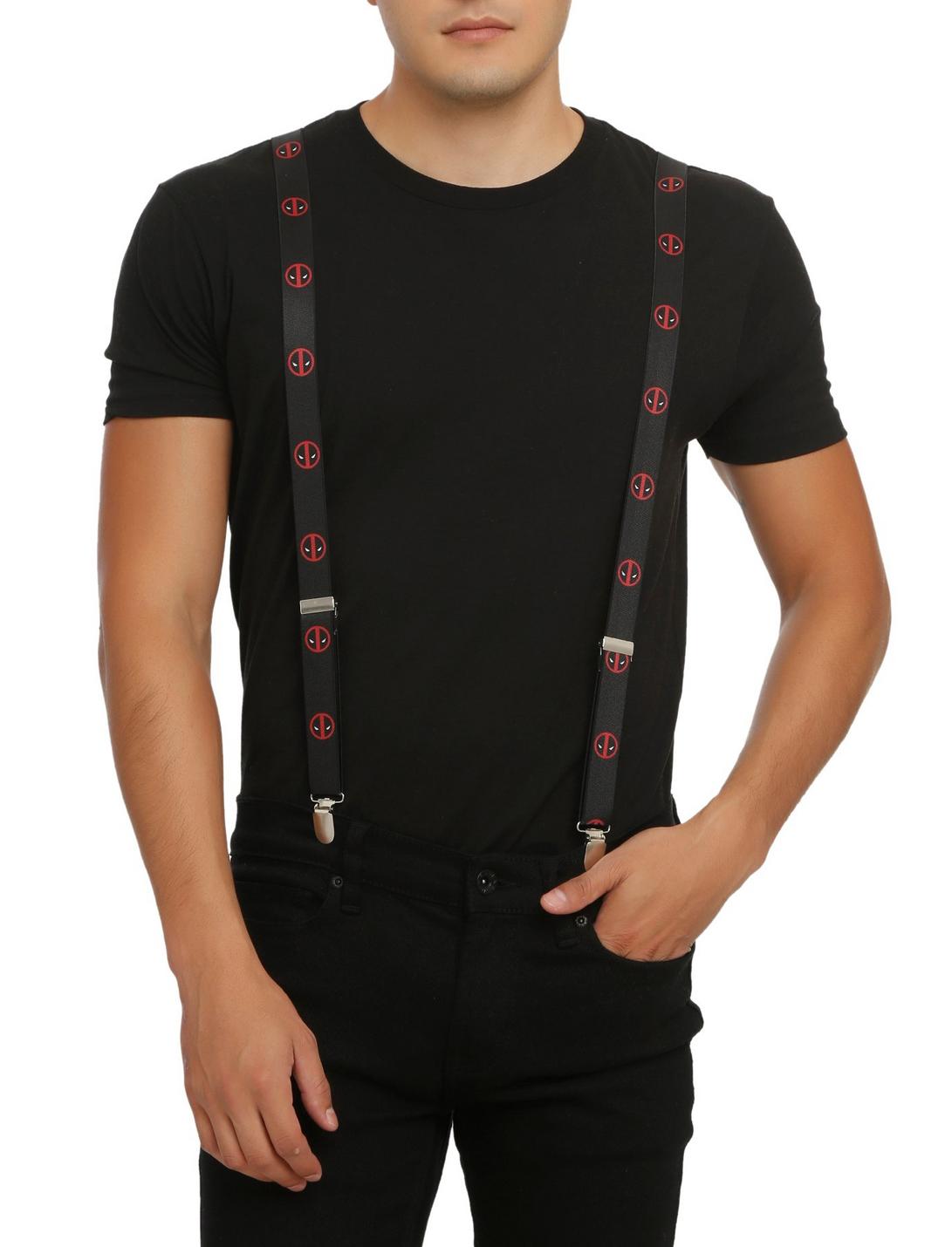 Marvel Deadpool Logo Suspenders, , hi-res
