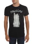 Pawsome Cat T-Shirt, BLACK, hi-res