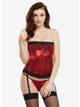 Embroidered Tapestry Corset, BLACK, hi-res