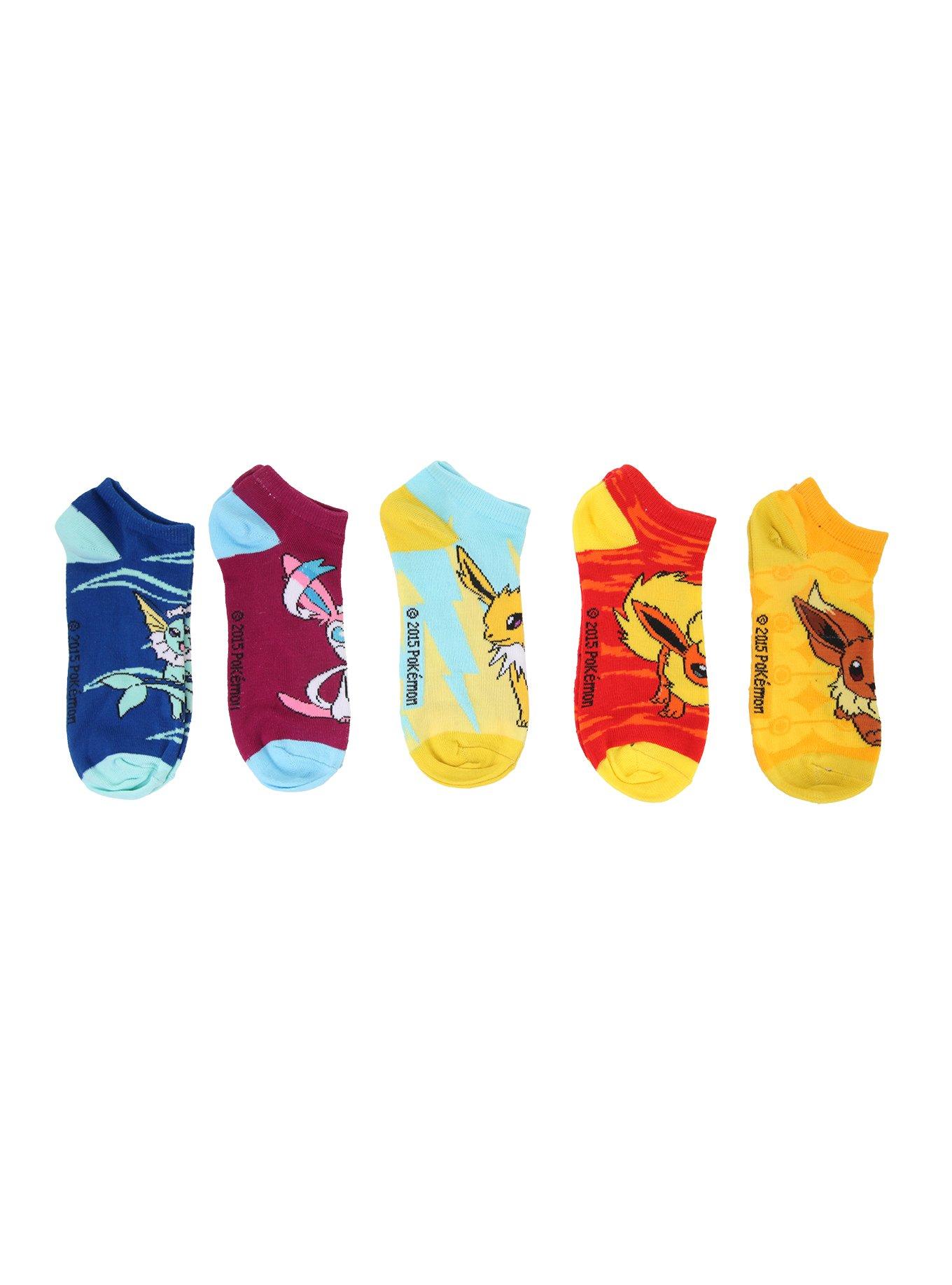 Pokemon Eevee Evolutions Mix & Match No-Show Socks 5 Pair, , hi-res