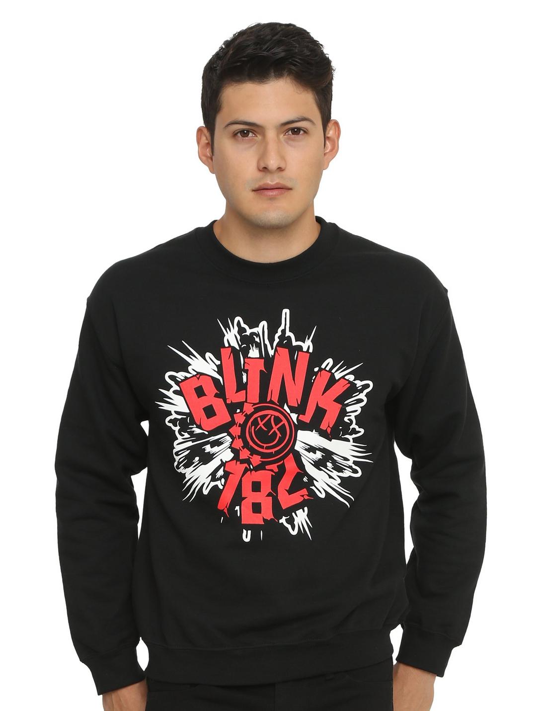 Blink-182 Exploding Logo Sweatshirt, BLACK, hi-res