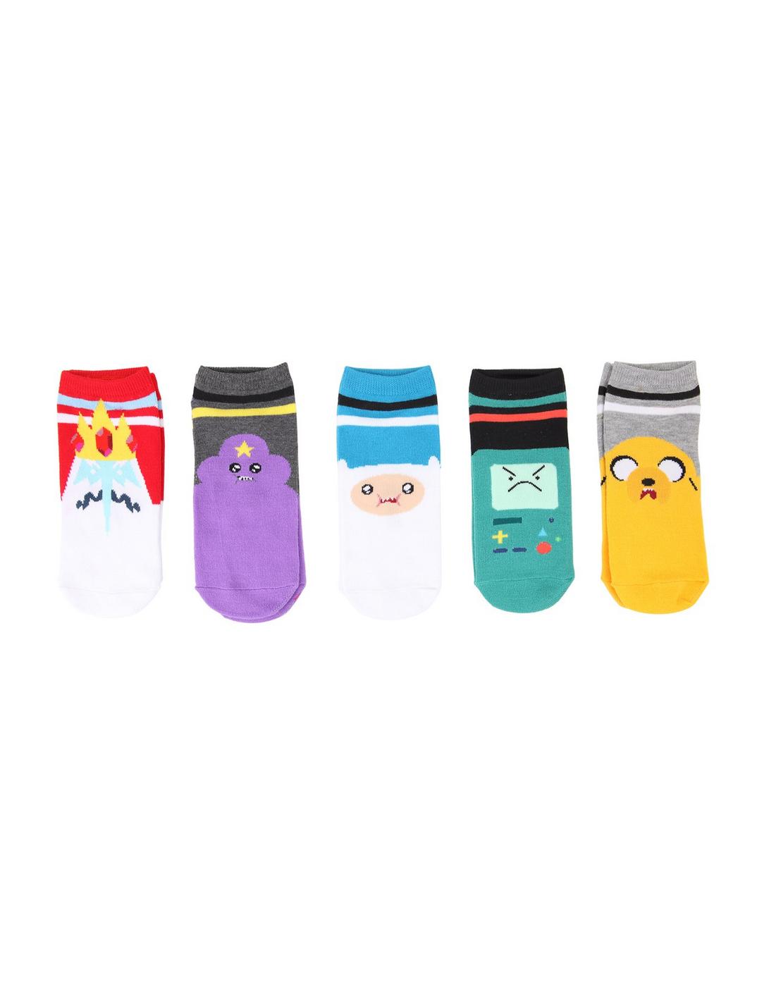 Adventure Time Varsity No-Show Socks 5 Pair, , hi-res