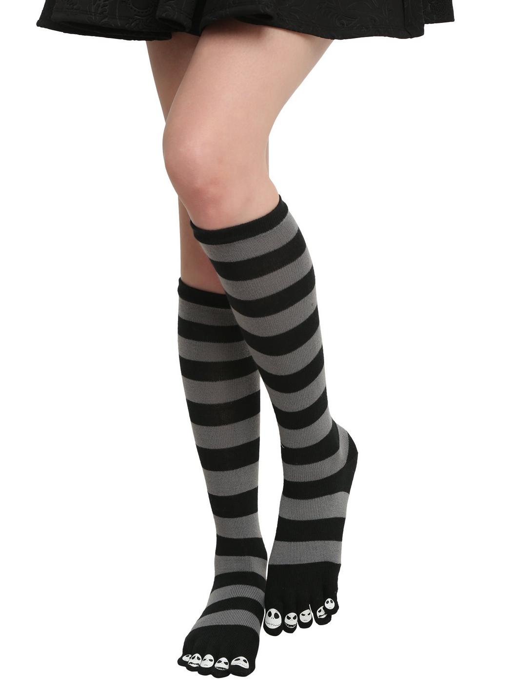 The Nightmare Before Christmas Striped Toe Socks, , hi-res