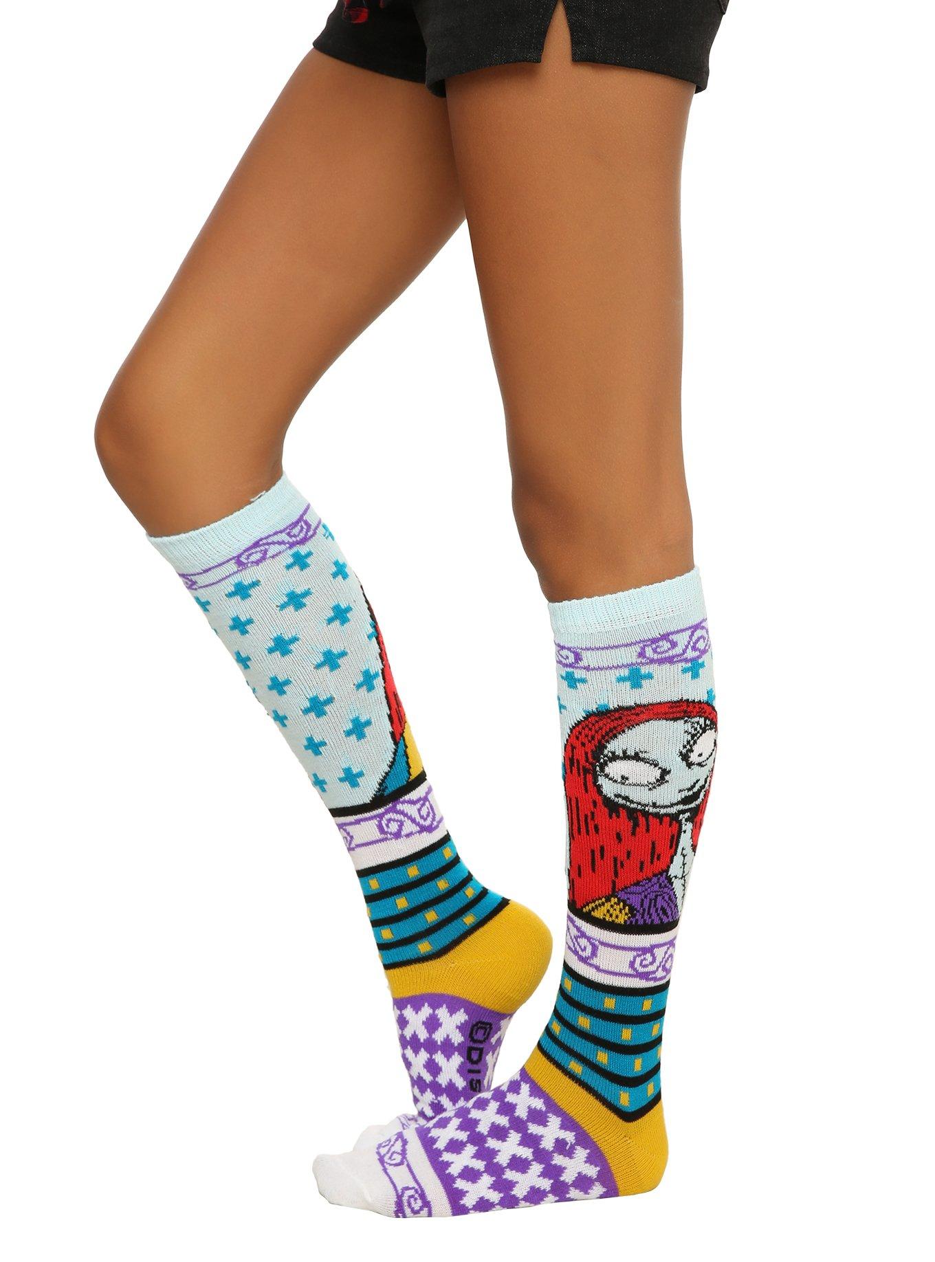 The Nightmare Before Christmas Sally Fair Isle Knee-High Socks, , hi-res