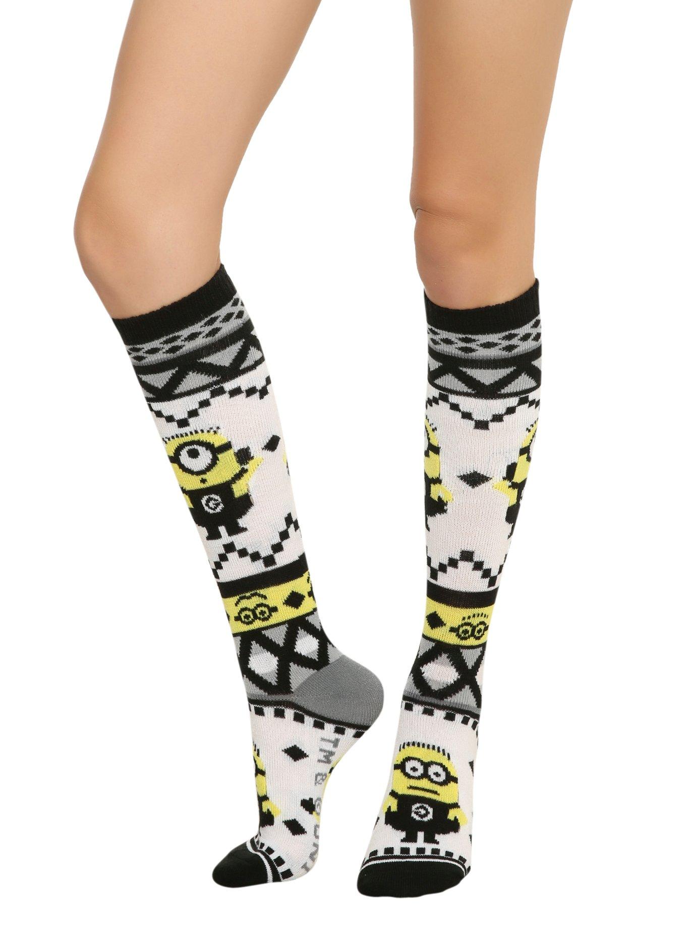 Despicable Me Minions Fair Isle Knee-High Socks, , hi-res