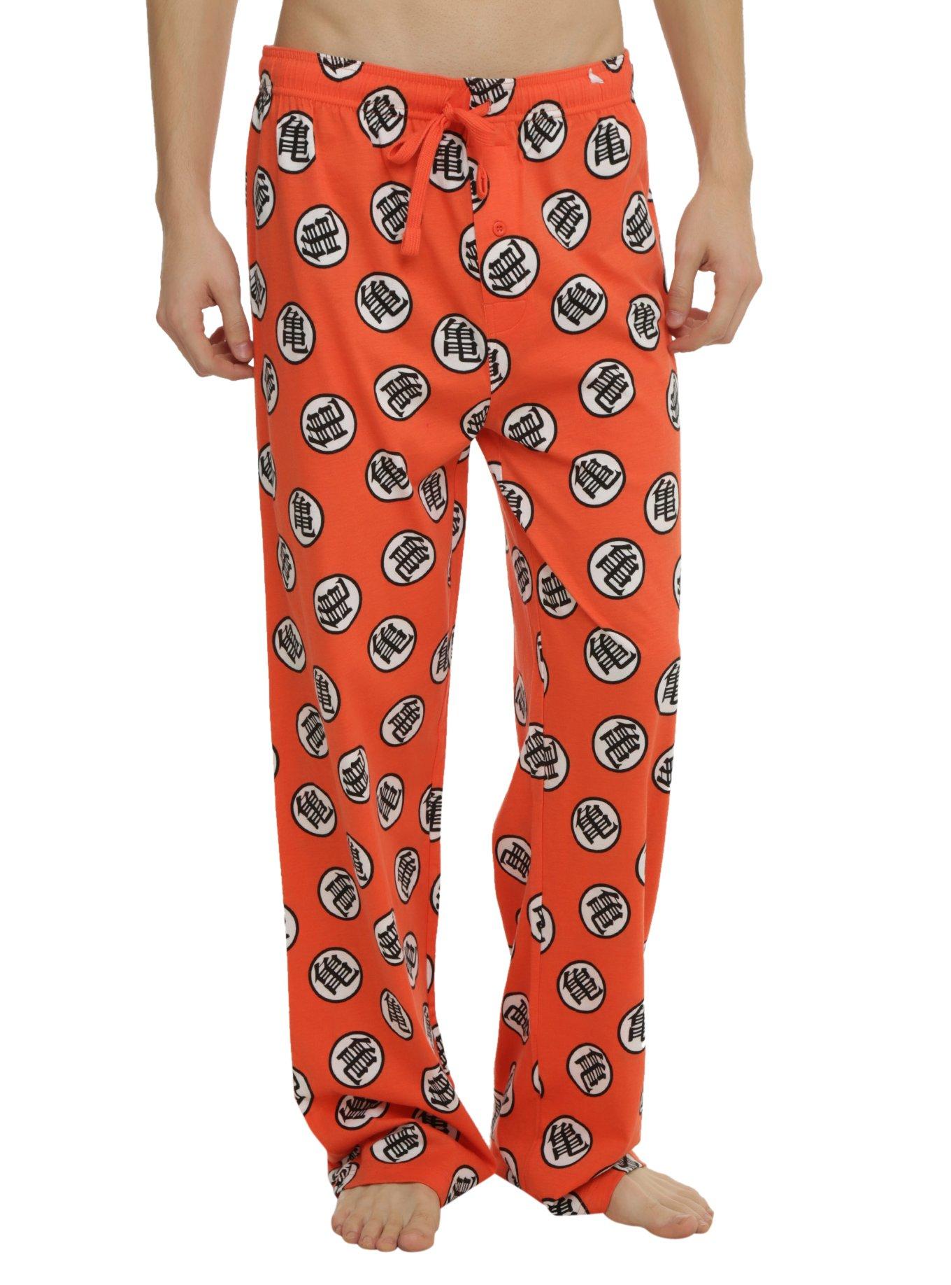 Dragon Ball Z Kame Symbol Print Guys Pajama Pants, BLACK, hi-res