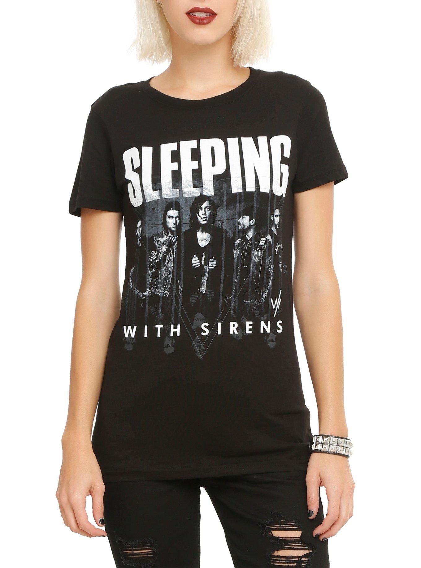 Sleeping With Sirens Photo Girls T-Shirt, BLACK, hi-res