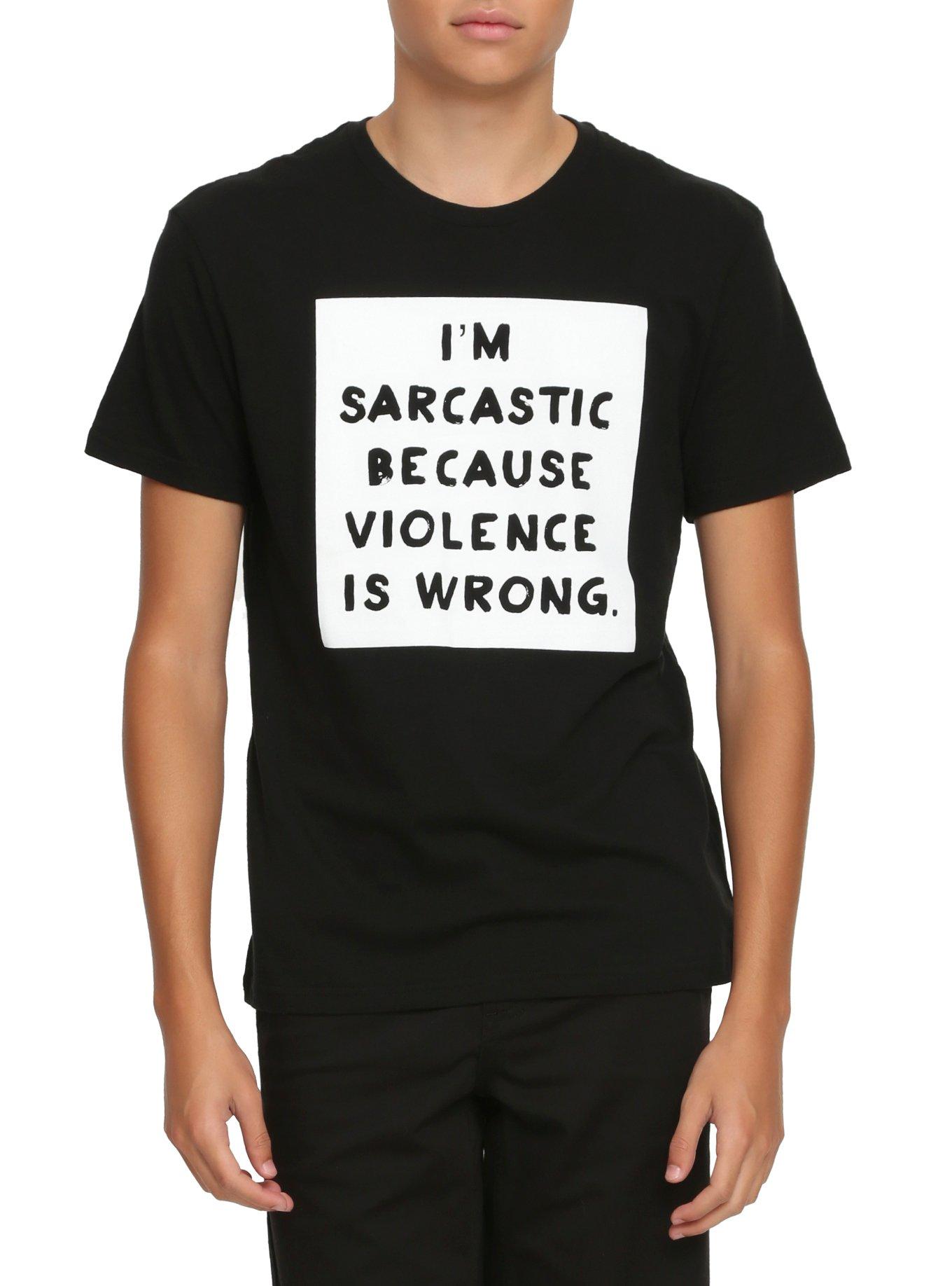 I'm Sarcastic Because T-Shirt, BLACK, hi-res