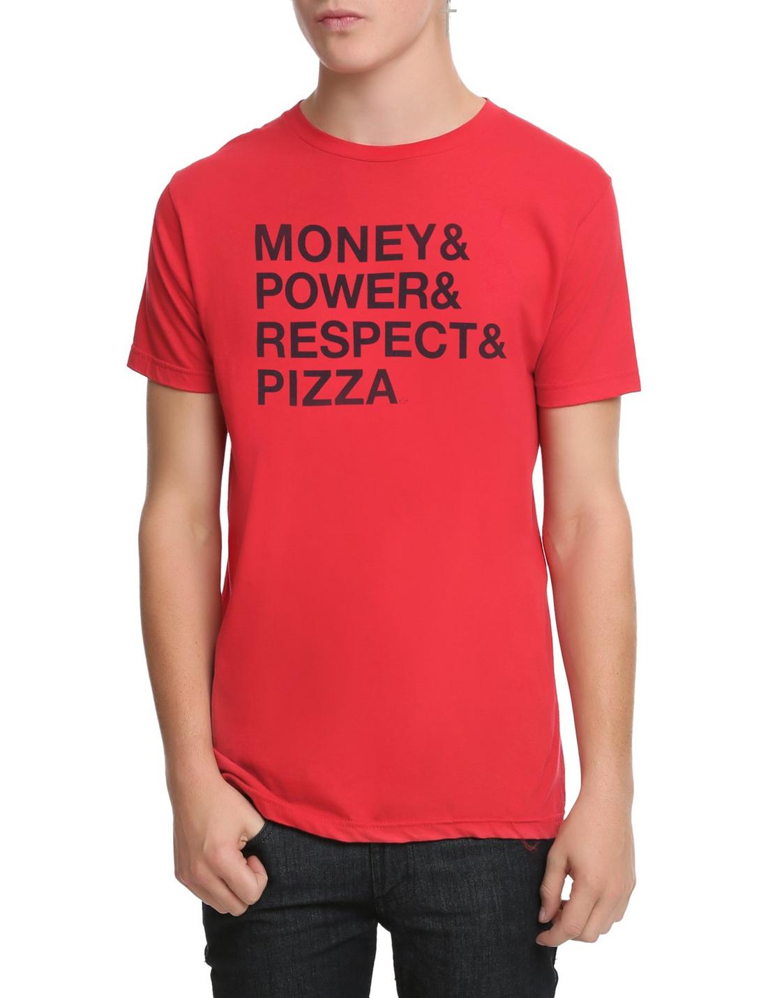 Money Power Respect Pizza T-Shirt, RED, hi-res