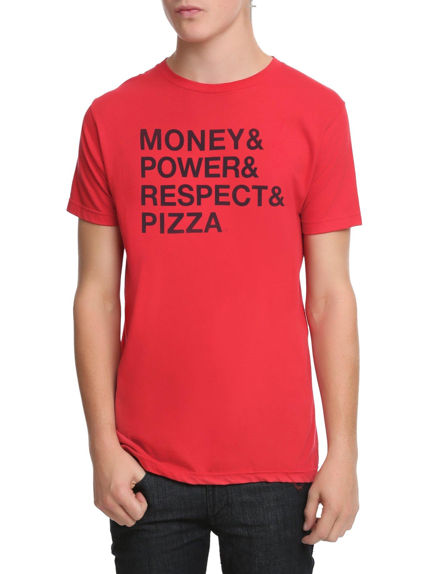 Money Power Respect Pizza T-Shirt, RED, hi-res