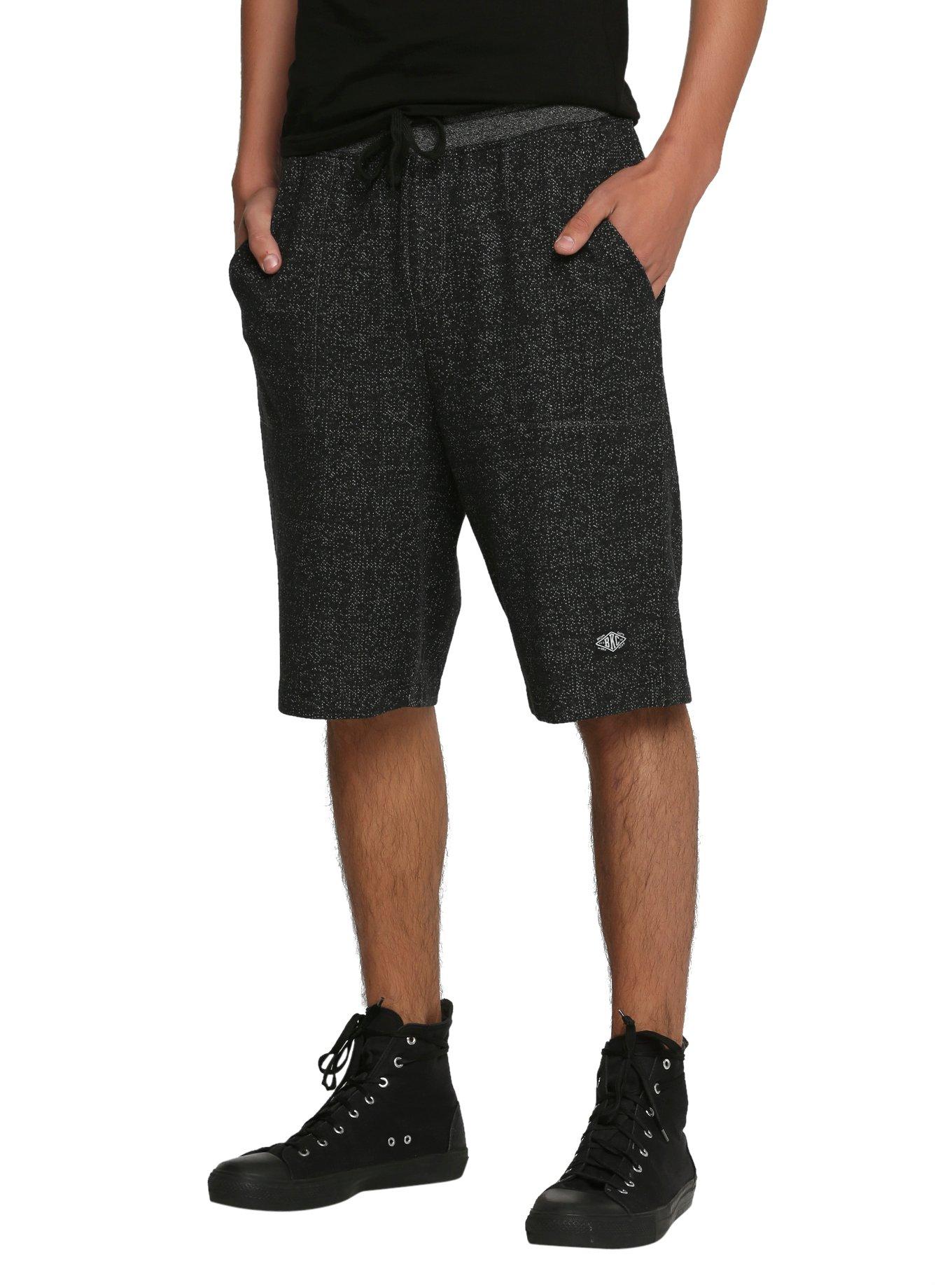 Brooklyn Cloth Onyx Marled Knit Jogger Shorts, BLACK, hi-res