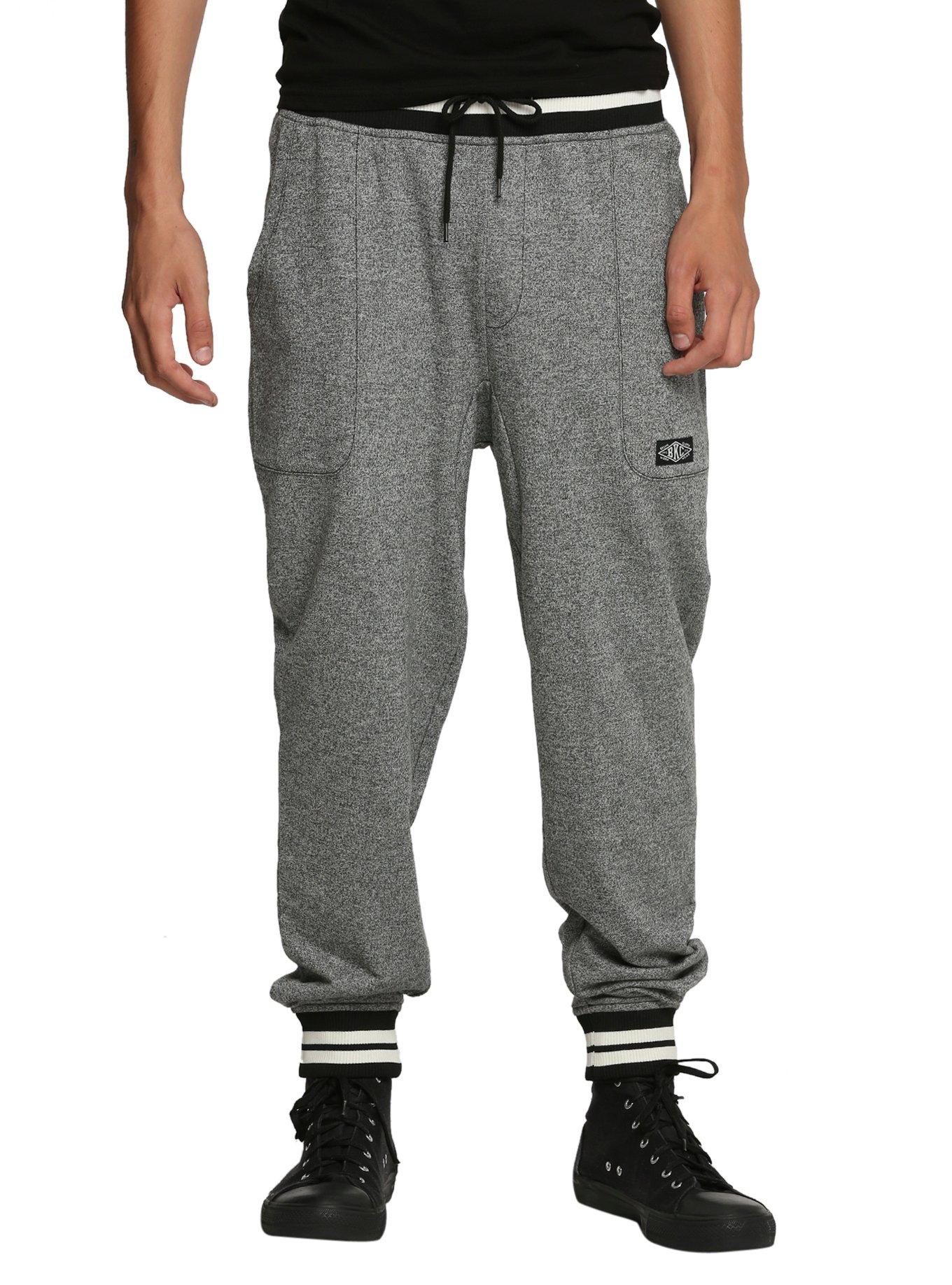 Brooklyn Cloth Grey Marled Knit Jogger Pants, HEATHER GREY, hi-res