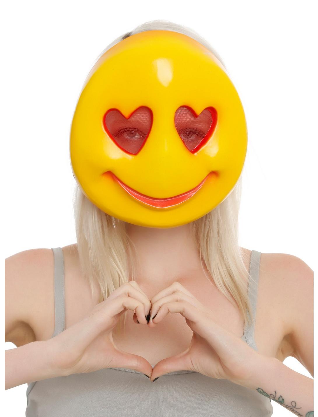 Heart Eye Face Emoji Mask, , hi-res