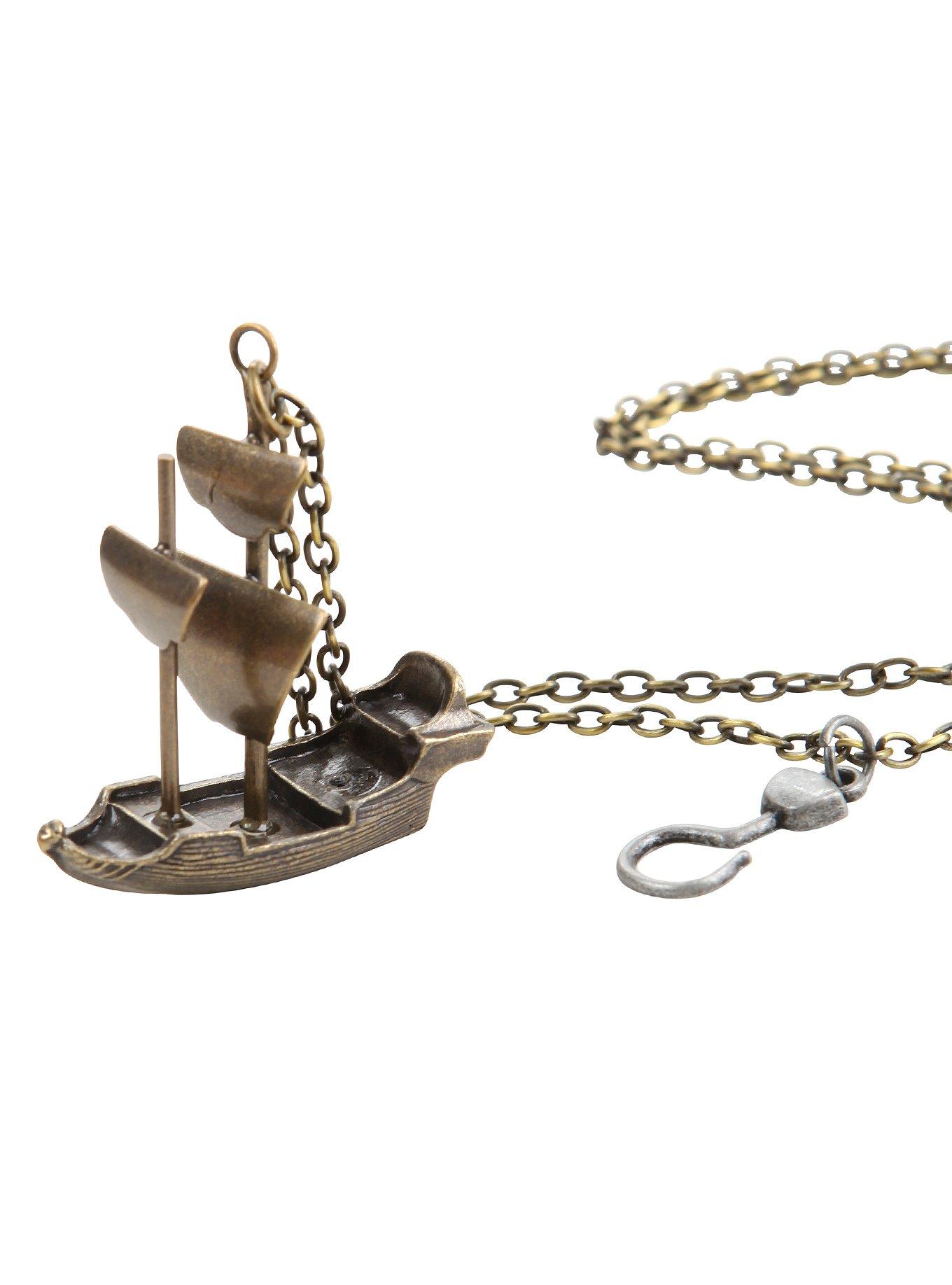 Disney Peter Pan Captain Hook Ship Necklace | Hot Topic