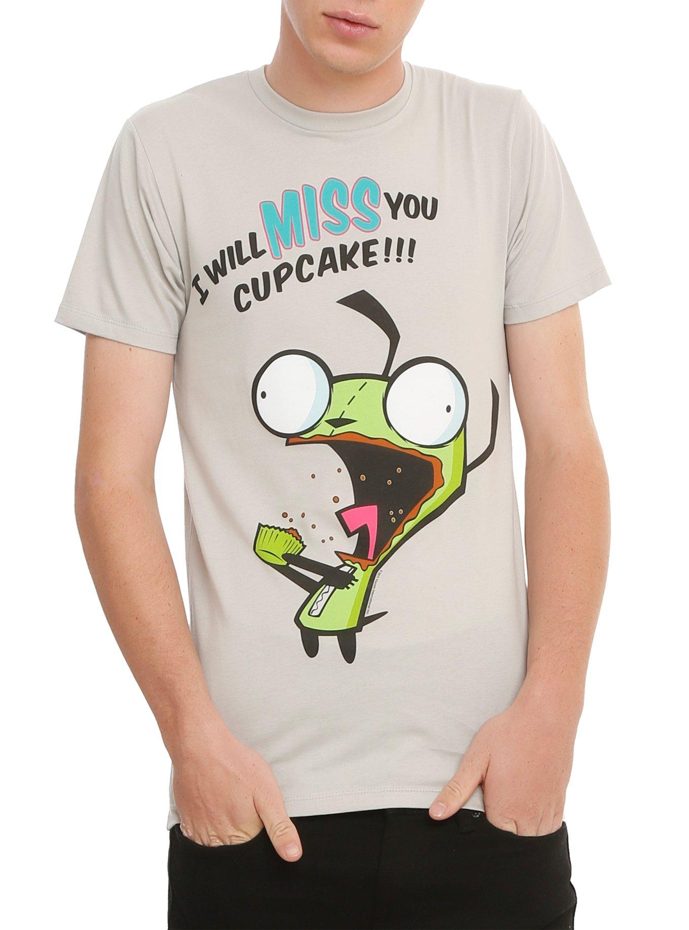 Invader Zim Gir Miss You Cupcake T-Shirt, DARK PINK, hi-res