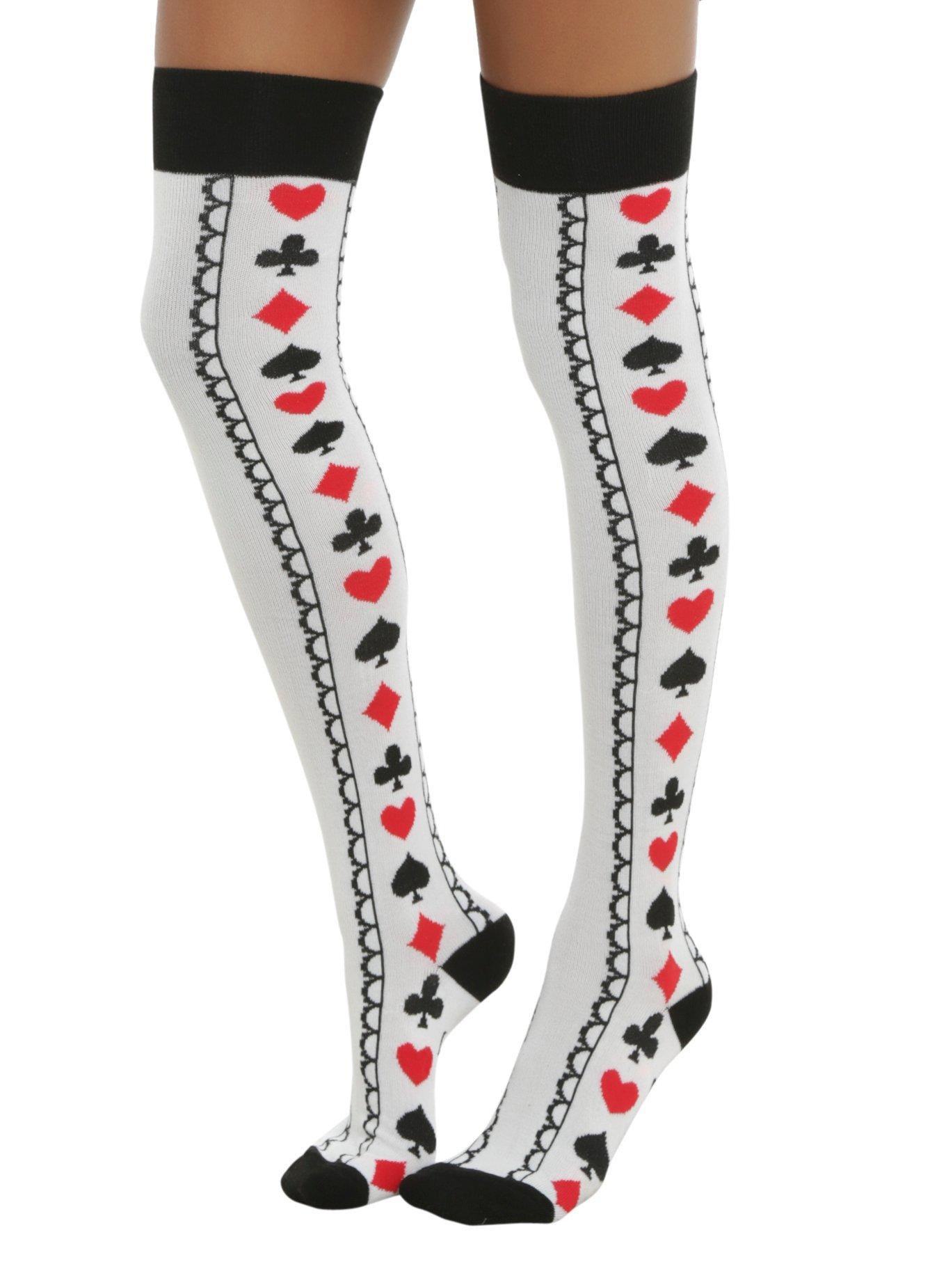Disney Alice In Wonderland Card Suiits Over-The-Knee Socks, , hi-res