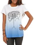Mermaid Skeleton Ombre Girls T-Shirt, WHITE, hi-res