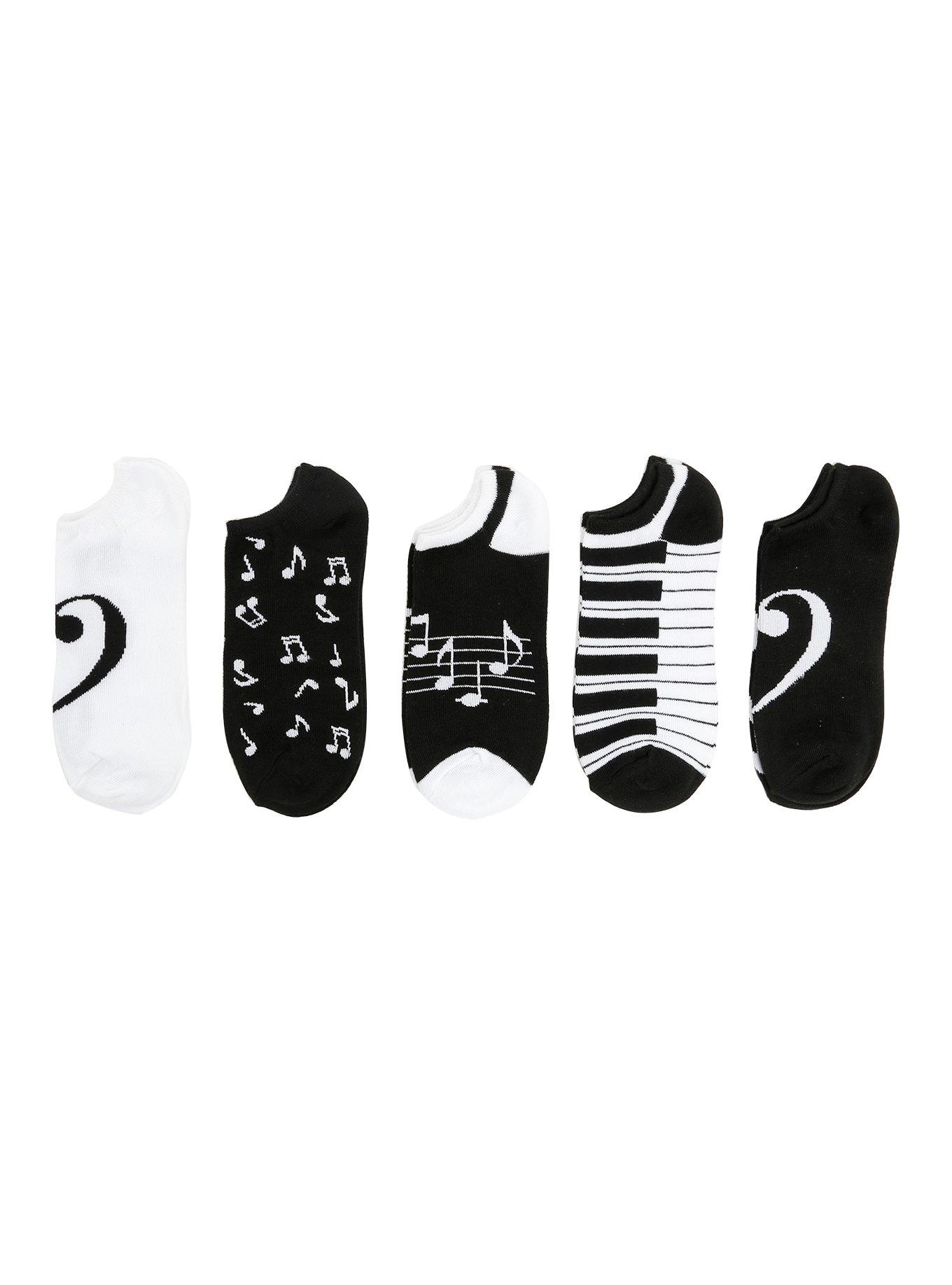 Music Notes No-Show Socks, , hi-res