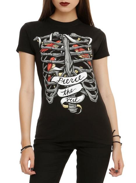 rib cage dress hot topic Black Rib Cage Long-Sleeve T-Shirt Dress Plus Size
