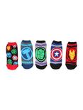 Marvel Heroes Logos No-Show Socks 5 Pair, , hi-res