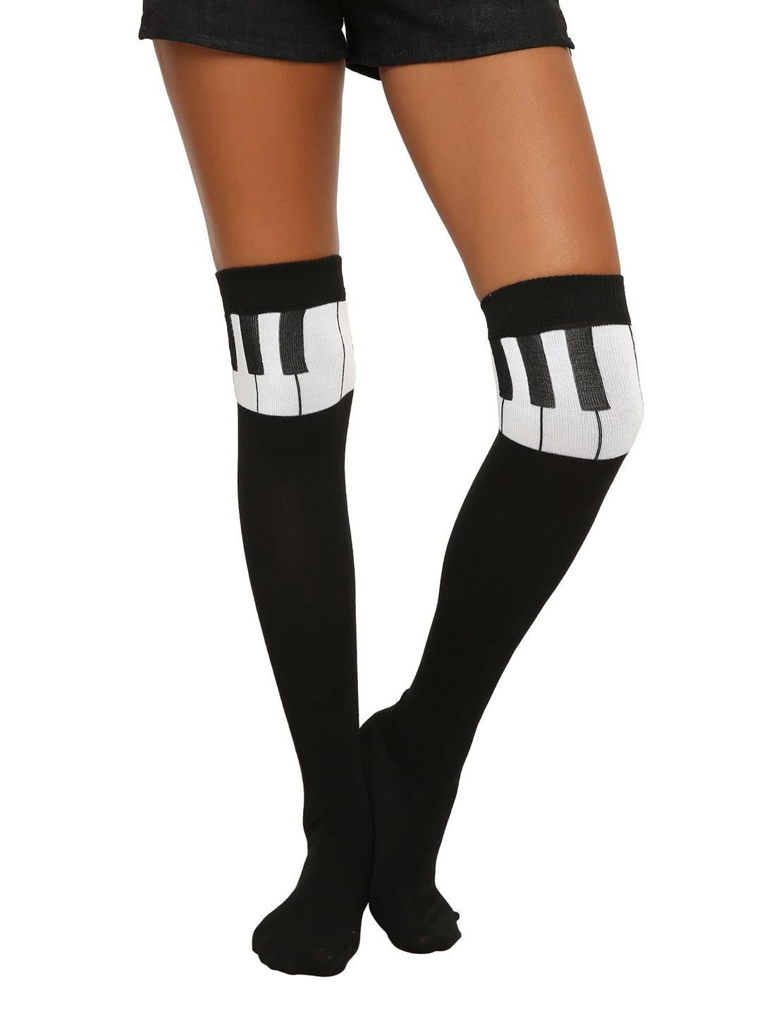 Piano Note Over-The-Knee Socks, , hi-res