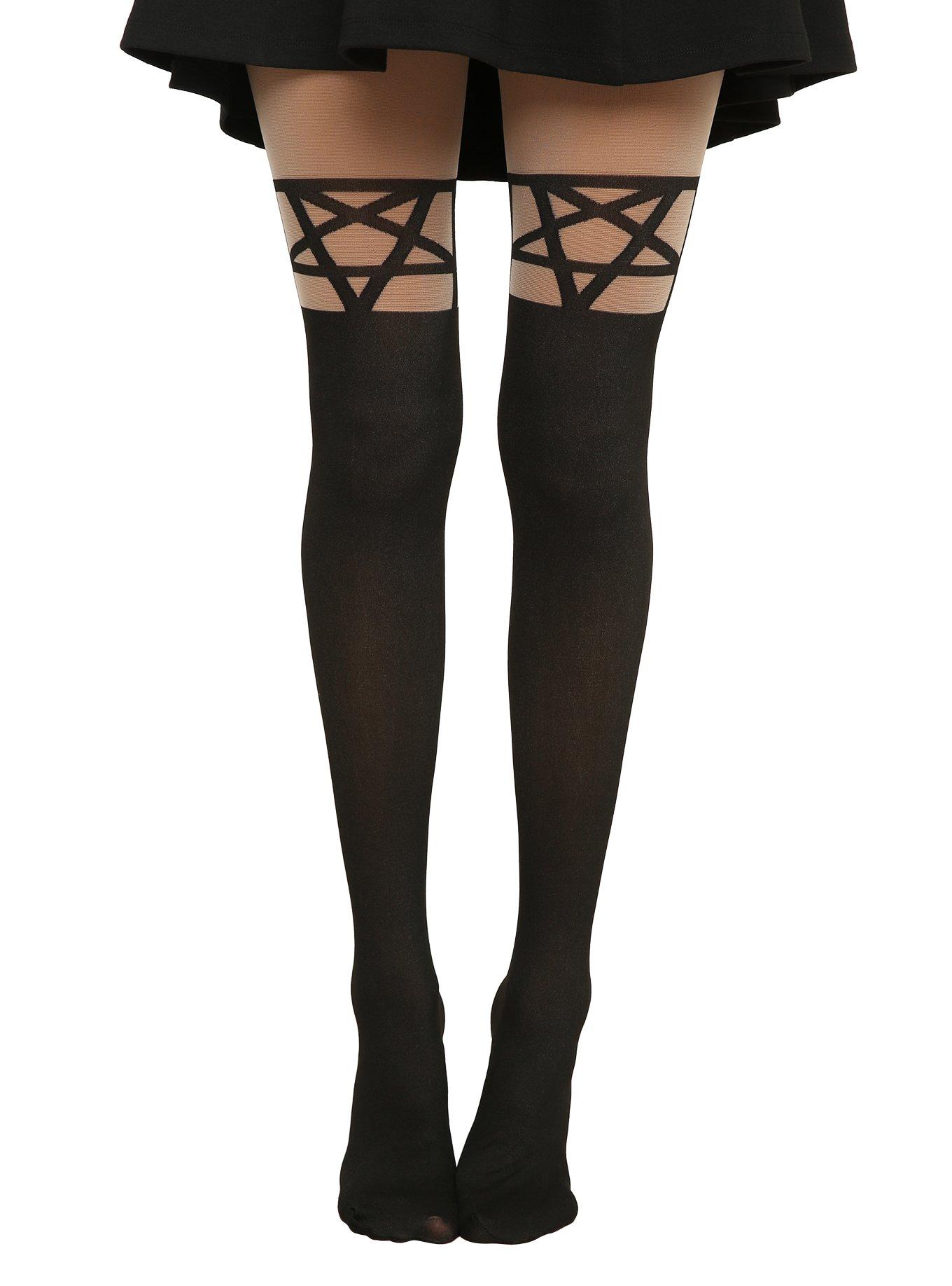 Dark Days Faux Thigh High Tights