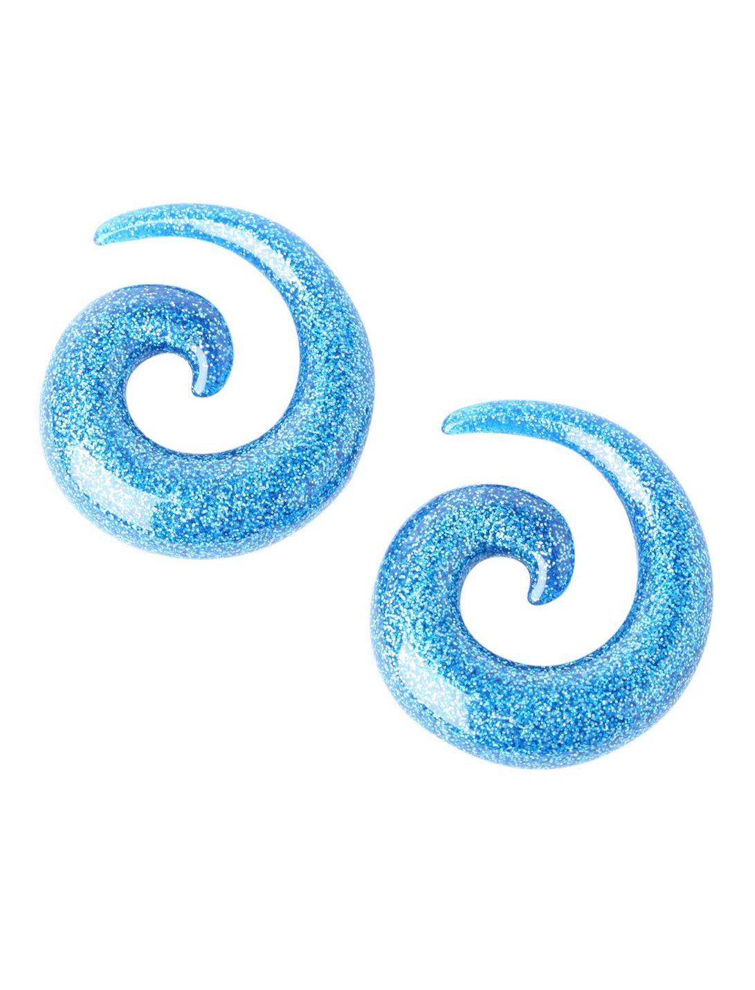 Acrylic Blue Glitter Spiral Pincher 2 Pack, BLACK, hi-res