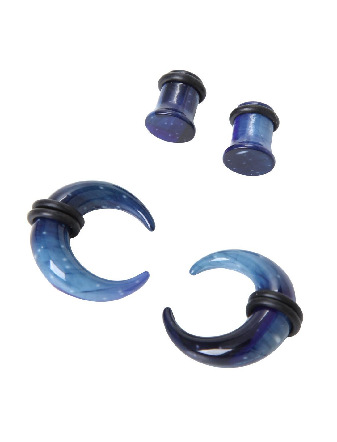 Acrylic Blue Aurora Pincher & Plug 4 Pack, BLACK, hi-res