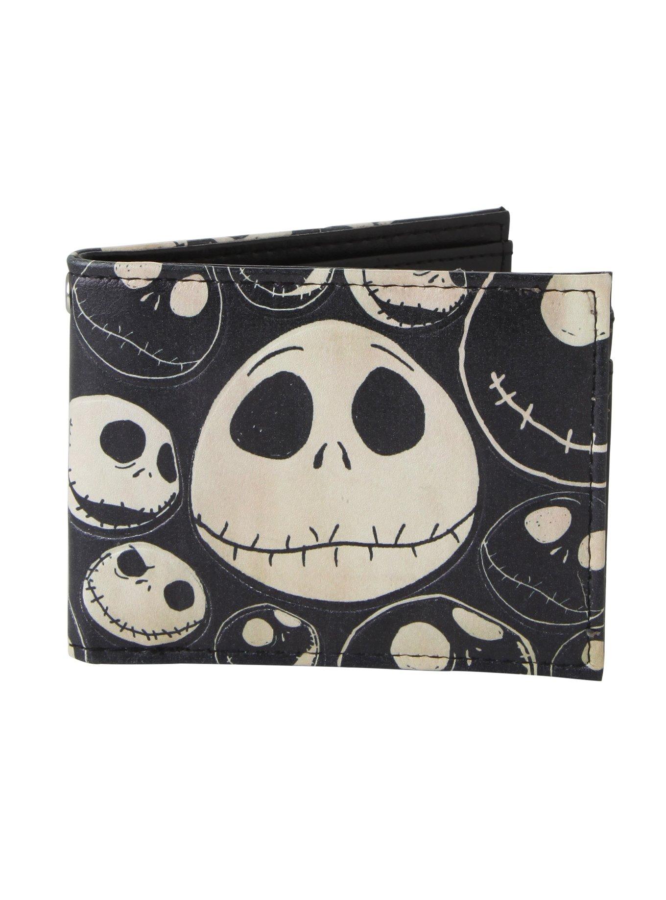 Nightmare Before Christmas Jack Face Badge ID and Card Bi-Fold Wallet Purple