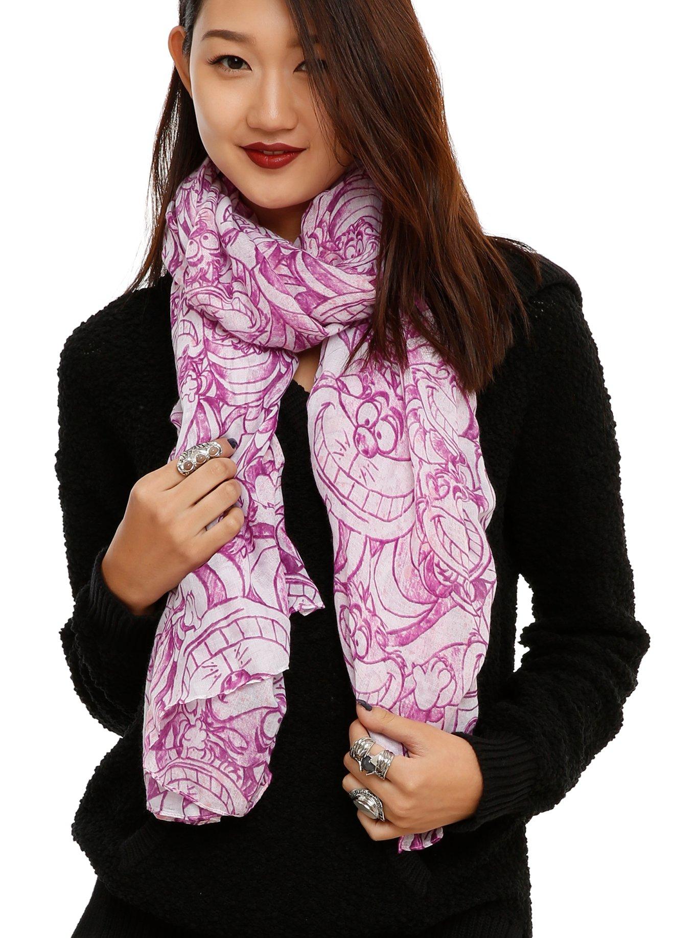 Disney Alice In Wonderland Cheshire Cat Print Oblong Scarf, , hi-res