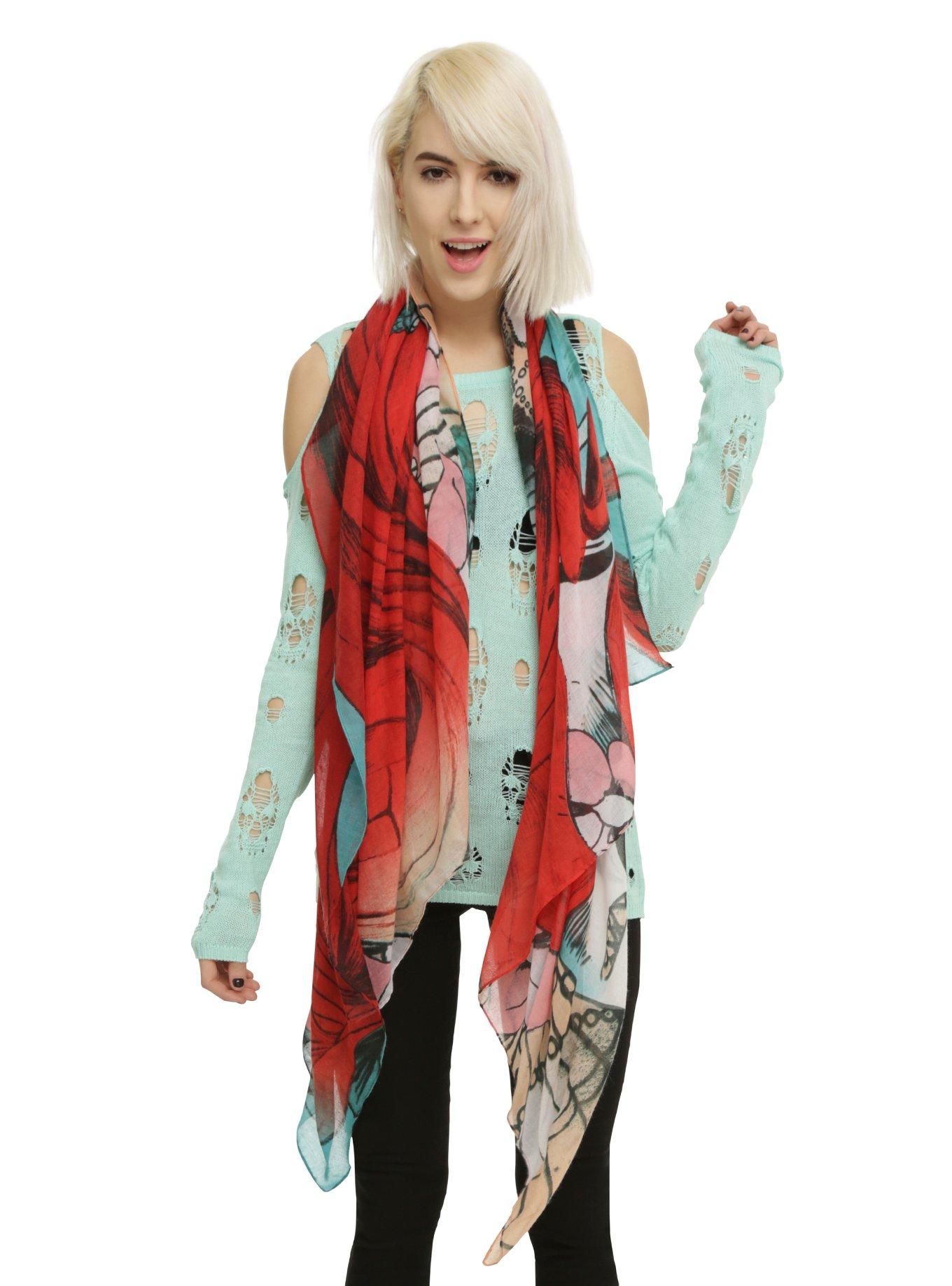 Disney The Little Mermaid Ariel Oblong Scarf, , hi-res