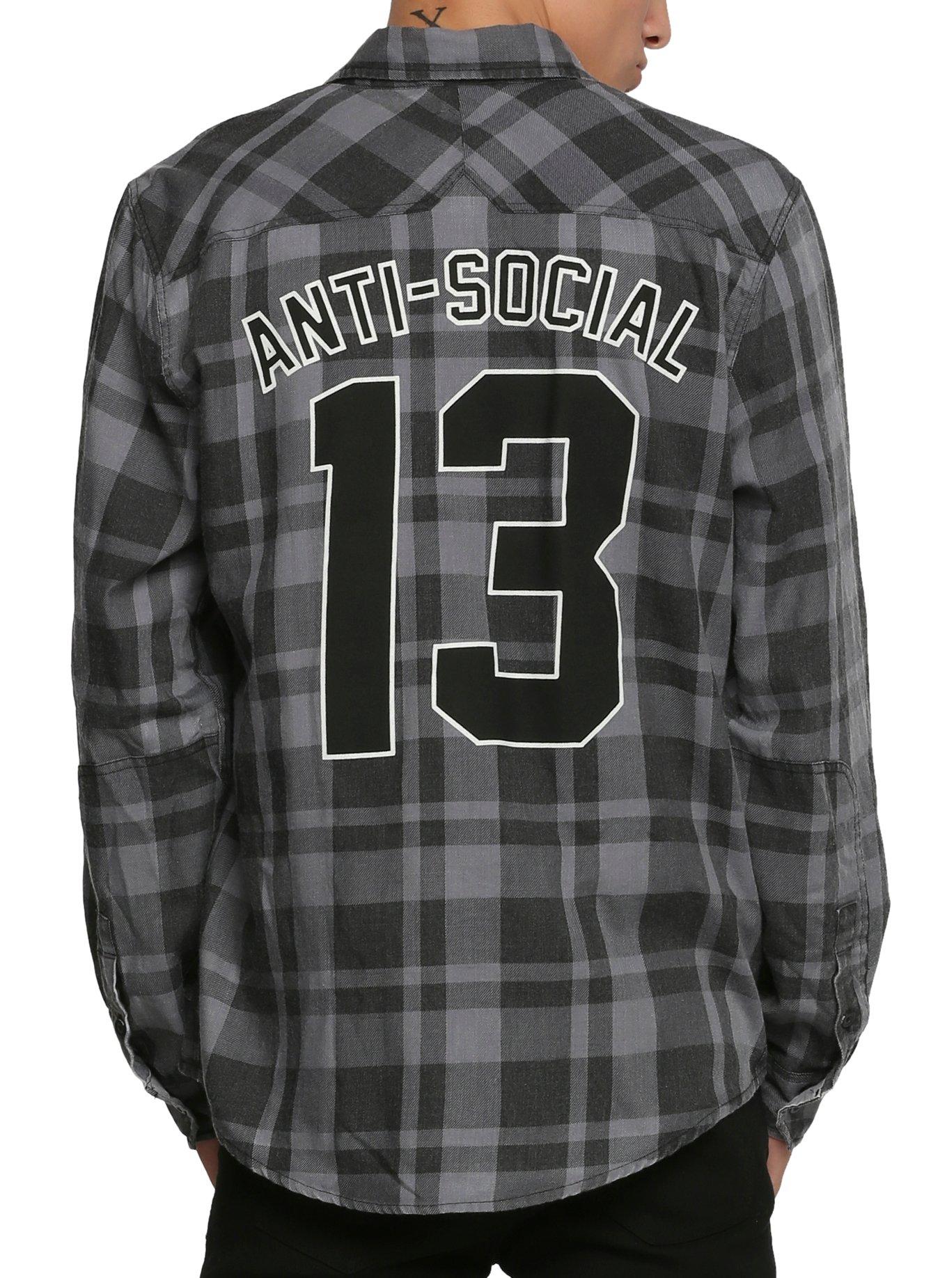 XXX RUDE Anti-Social 13 Plaid Woven, CHARCOAL, hi-res