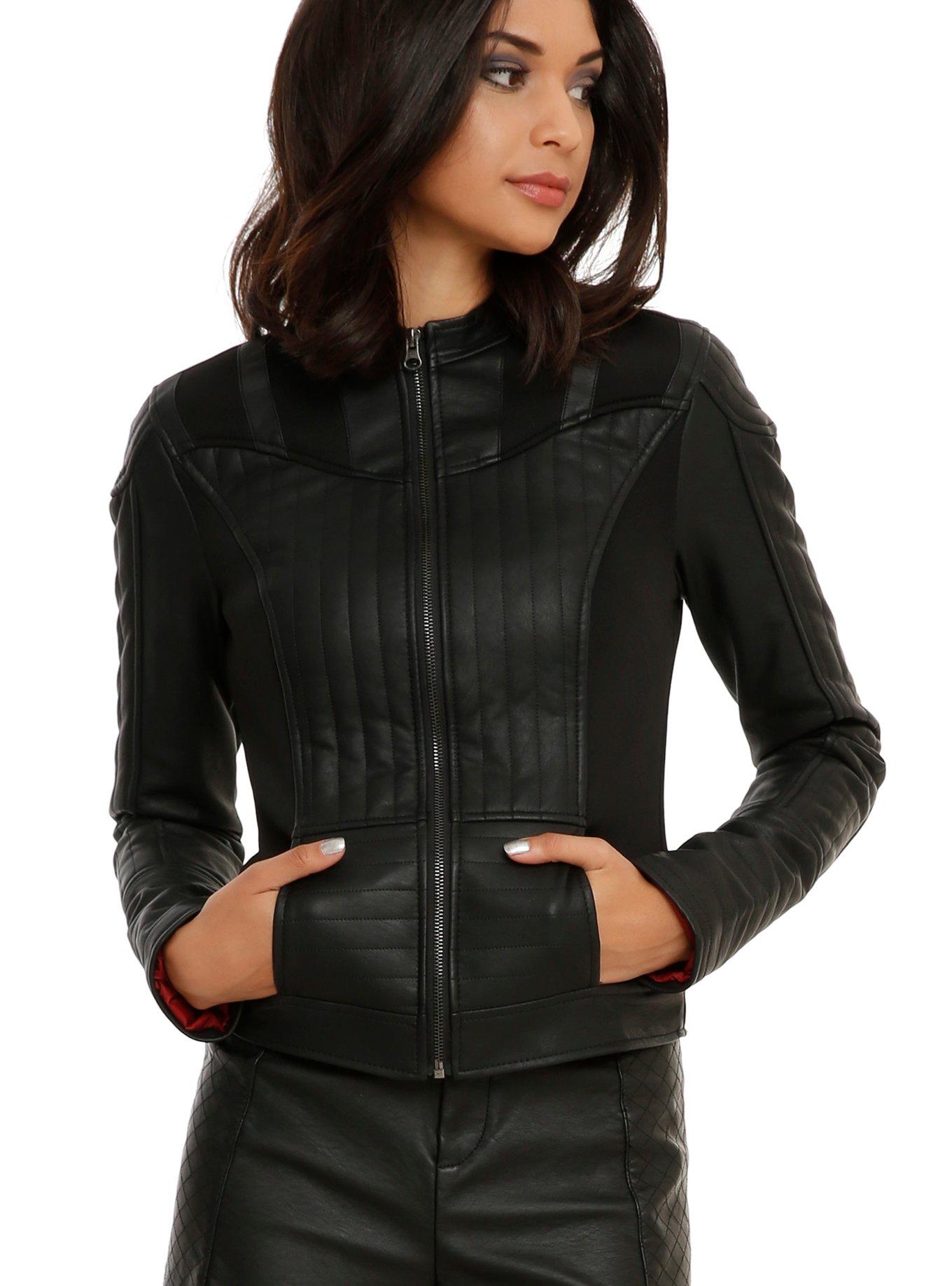 Her Universe Star Wars Darth Vader Girls Faux Leather Jacket, BLACK, hi-res