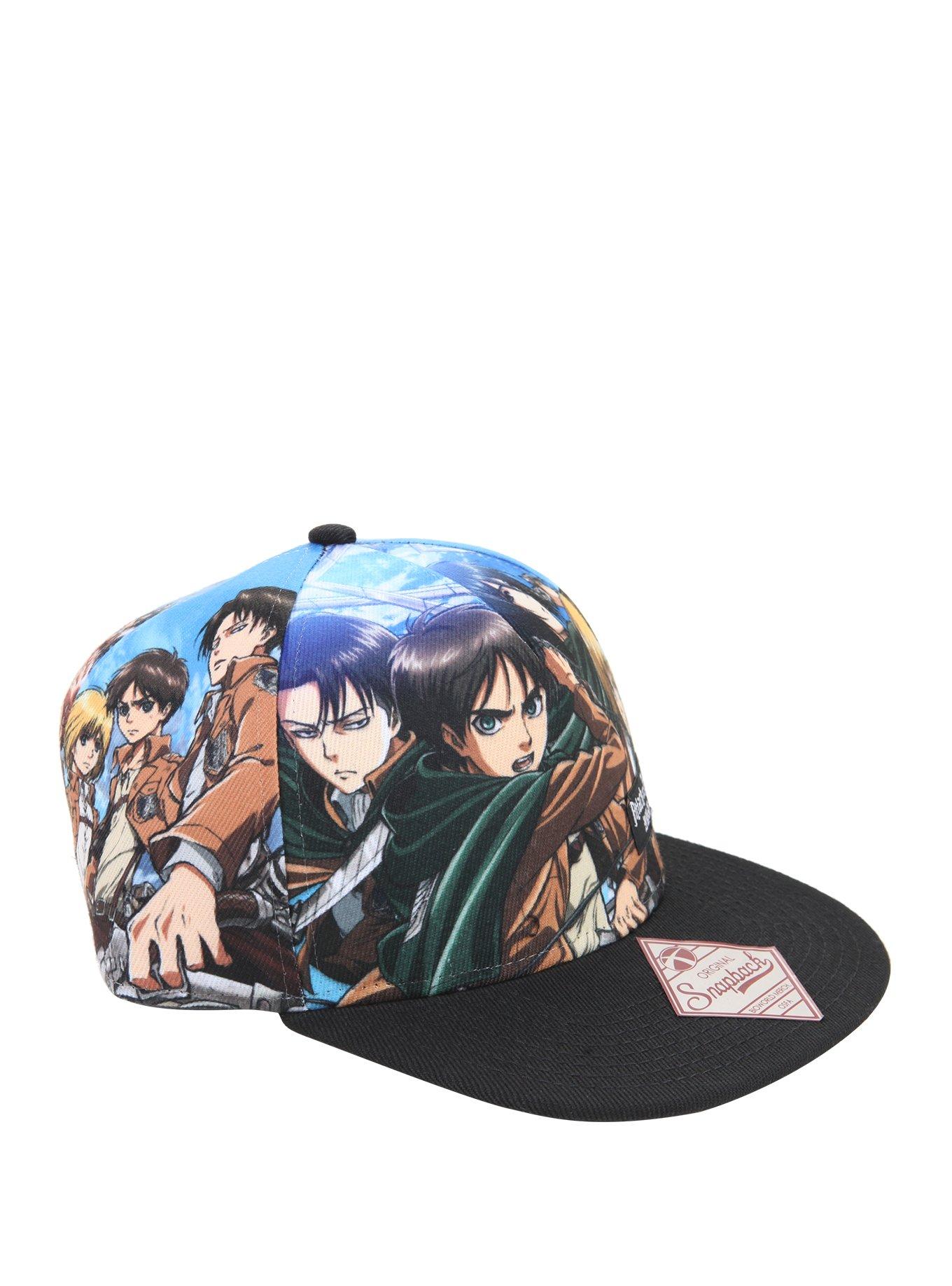 Attack On Titan Allover Sublimation Snapback Hat, , hi-res