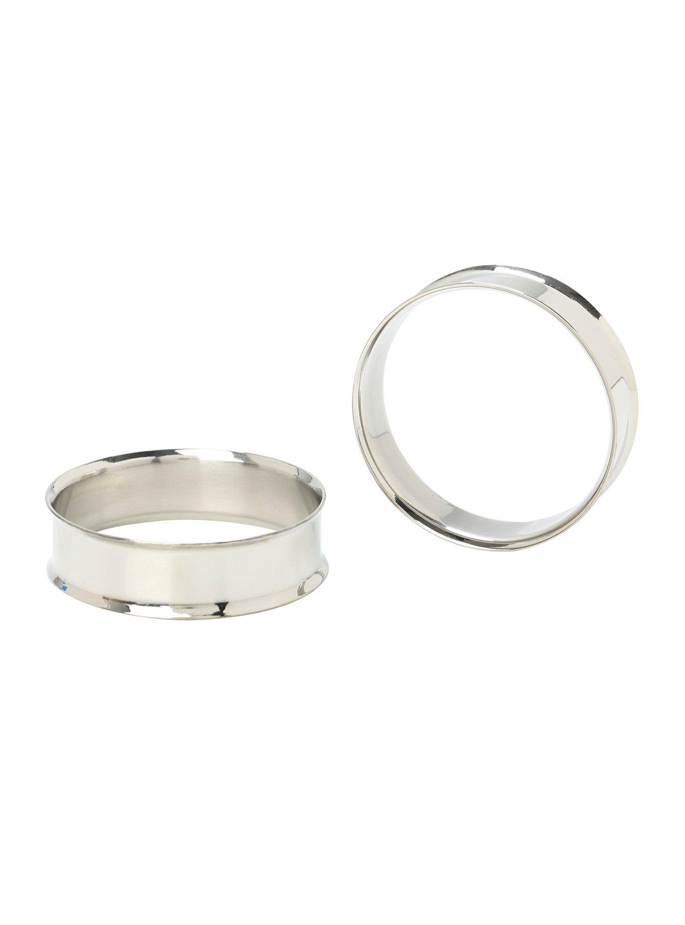 Steel Double Flare Tunnel Over 1" Plug 2 Pack, BLACK, hi-res