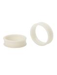 Silicone White Double Flare Tunnel Over 1" Plug 2 Pack, BLACK, hi-res