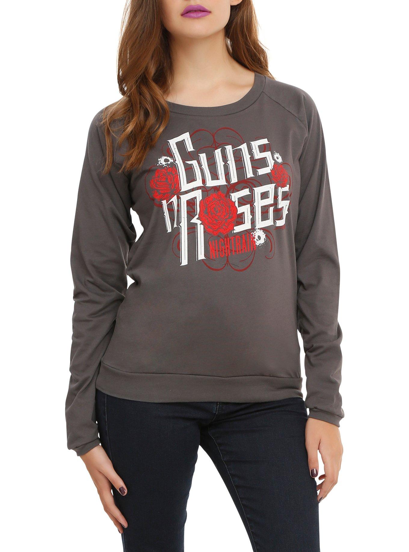 Guns N' Roses Nightrain Girls Pullover Top, GREY, hi-res