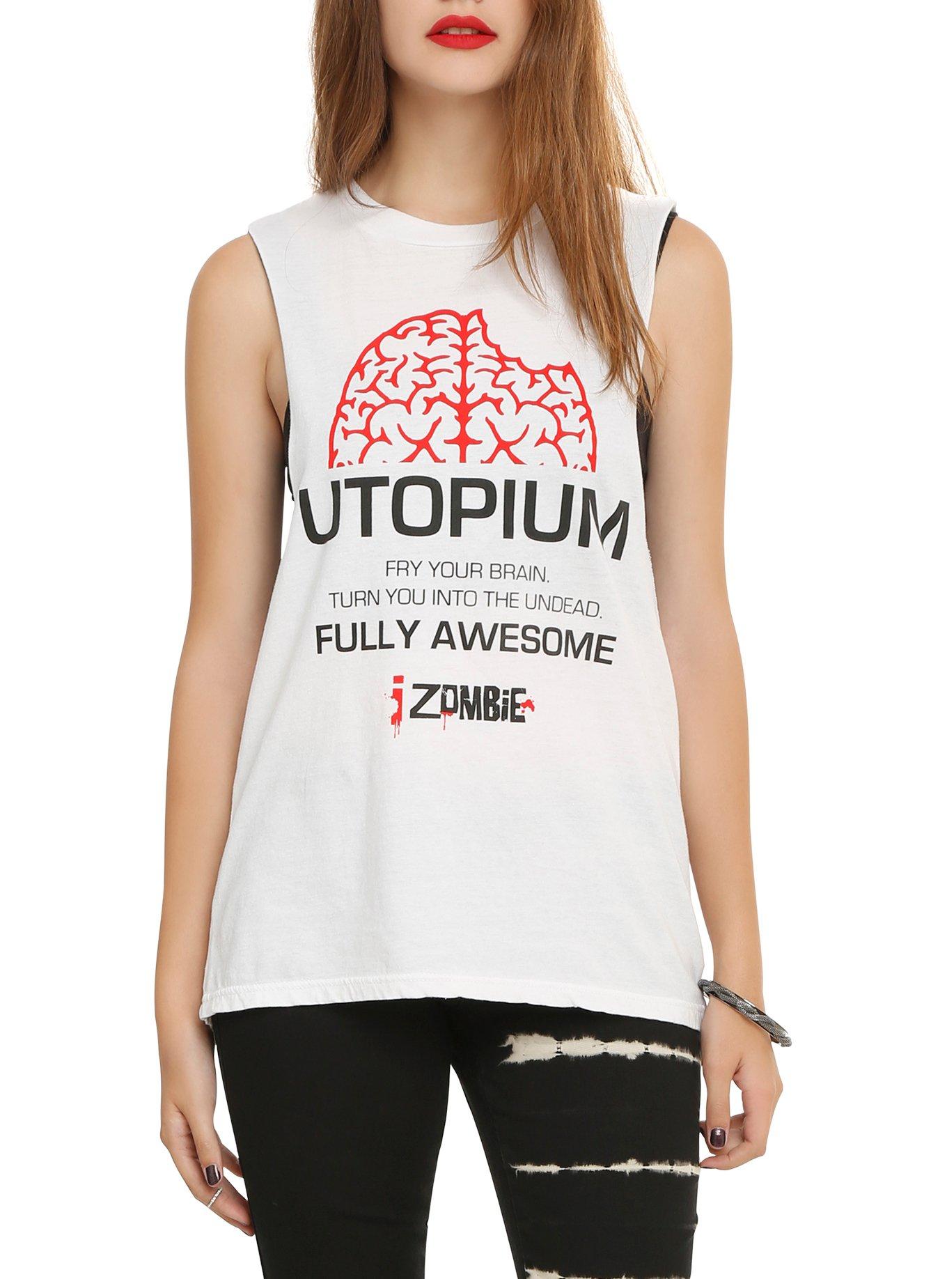 iZombie Utopium Girls Muscle Top, WHITE, hi-res