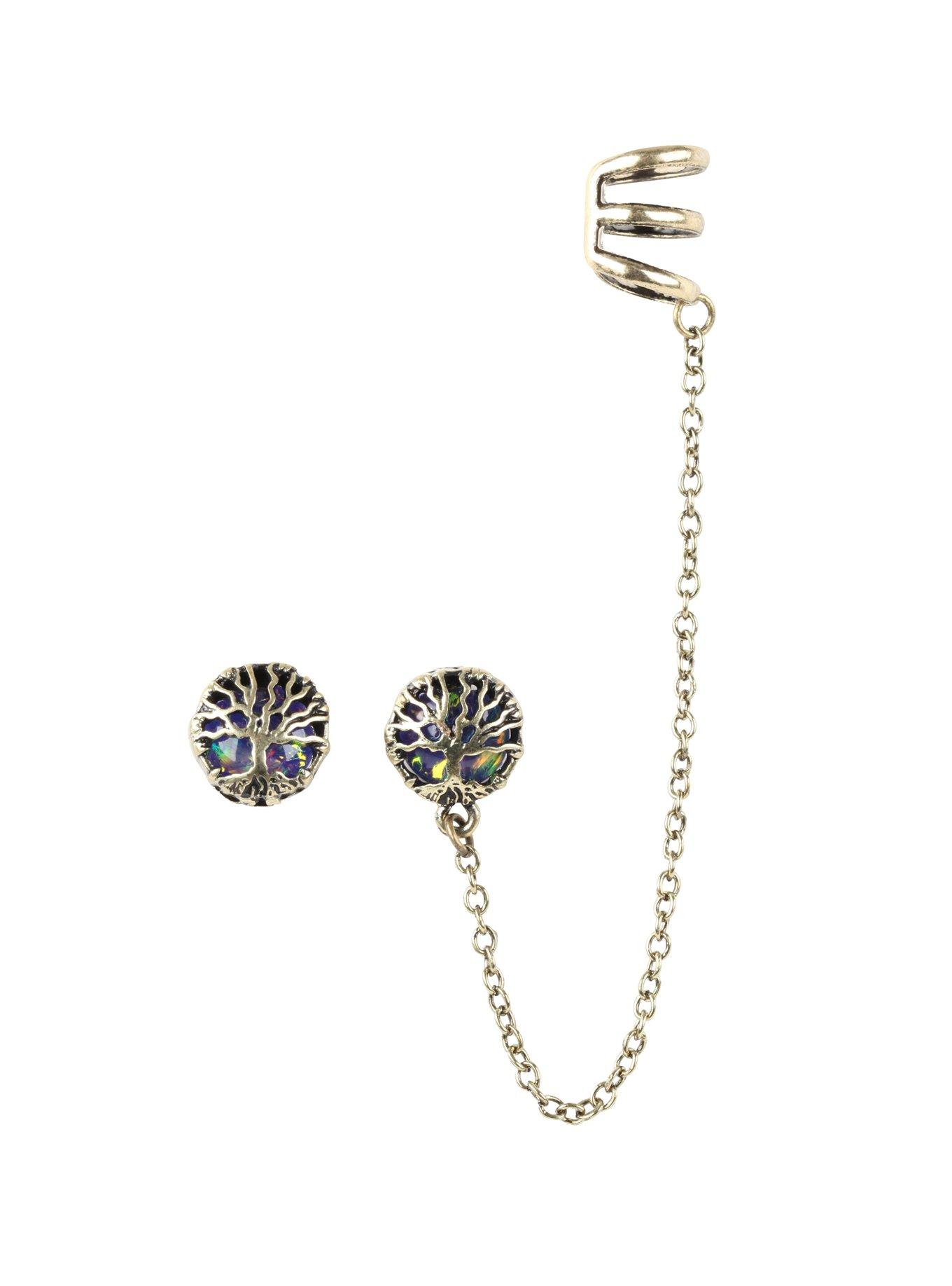 LOVEsick Tree Of Life Cuff Earrings, , hi-res
