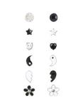 Yin Yang Daisy Earrings 6 Pair, , hi-res