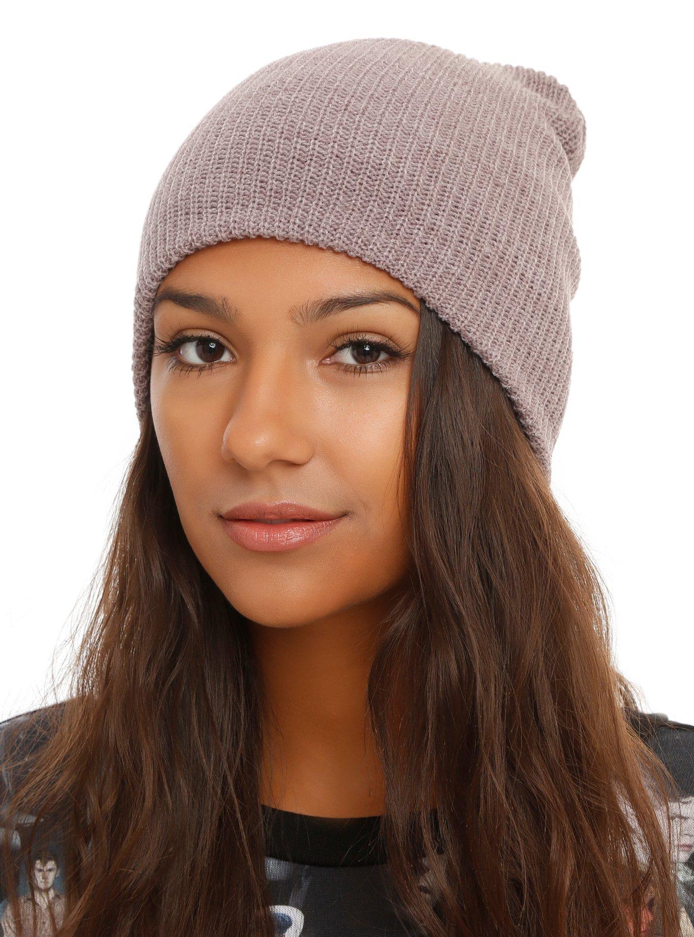 Taupe Heather Beanie, , hi-res