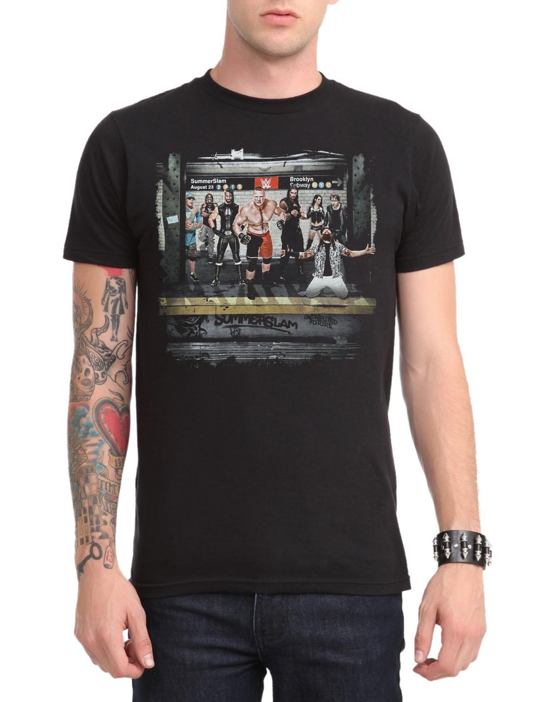 WWE SummerSlam 2015 Subway T-Shirt, BLACK, hi-res