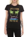 Life's A Beach Girls T-Shirt, BLACK, hi-res