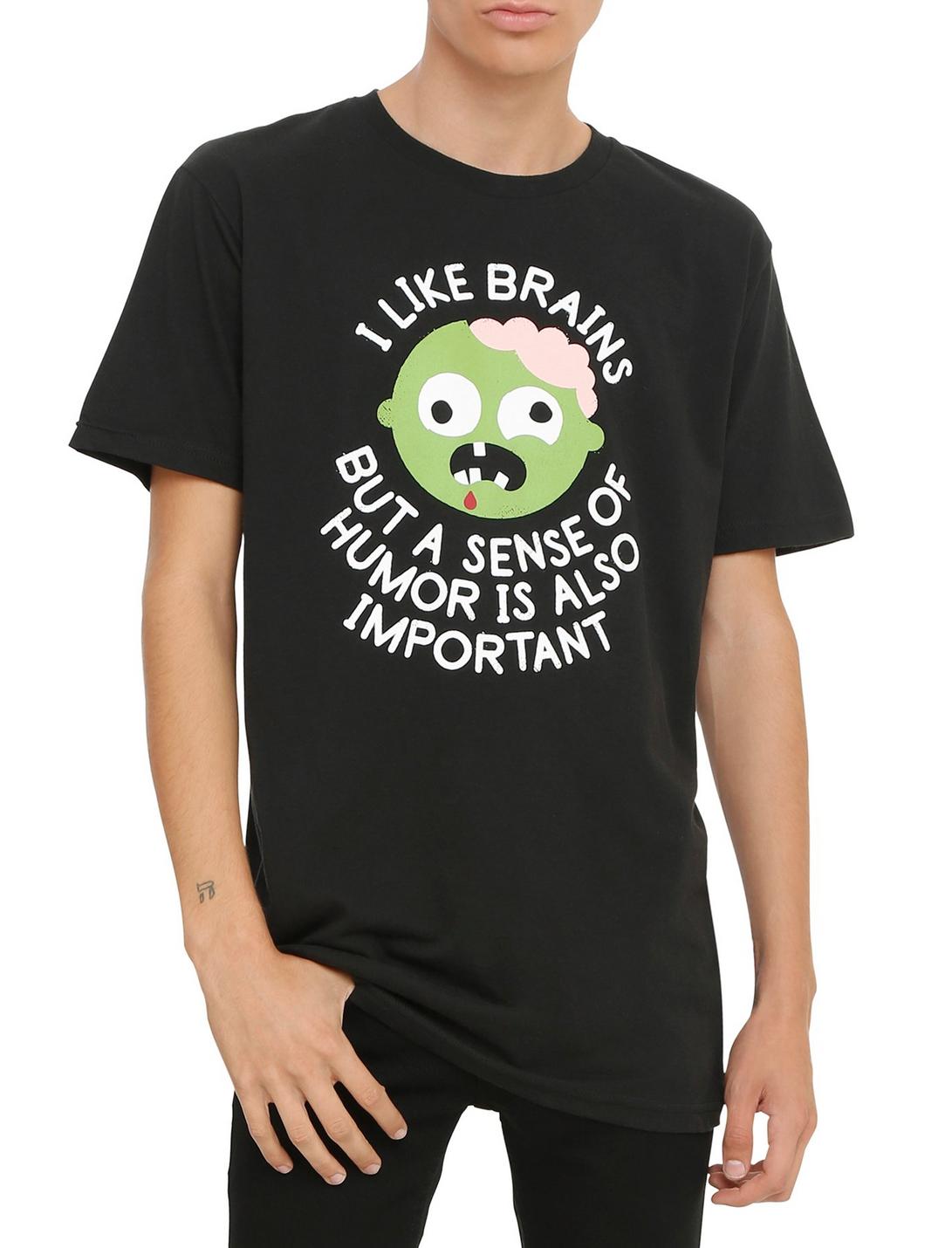 Zombie Sense Of Humor T-Shirt, BLACK, hi-res