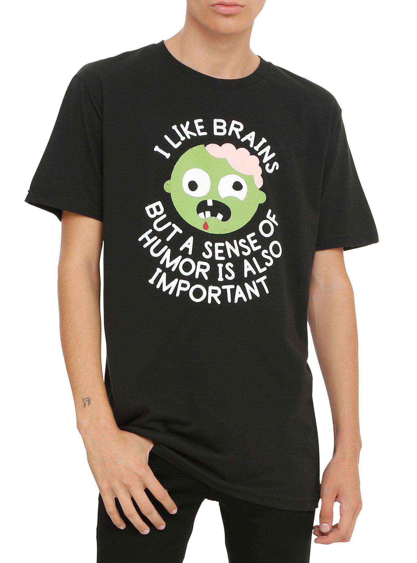 Zombie Sense Of Humor T-Shirt, BLACK, hi-res