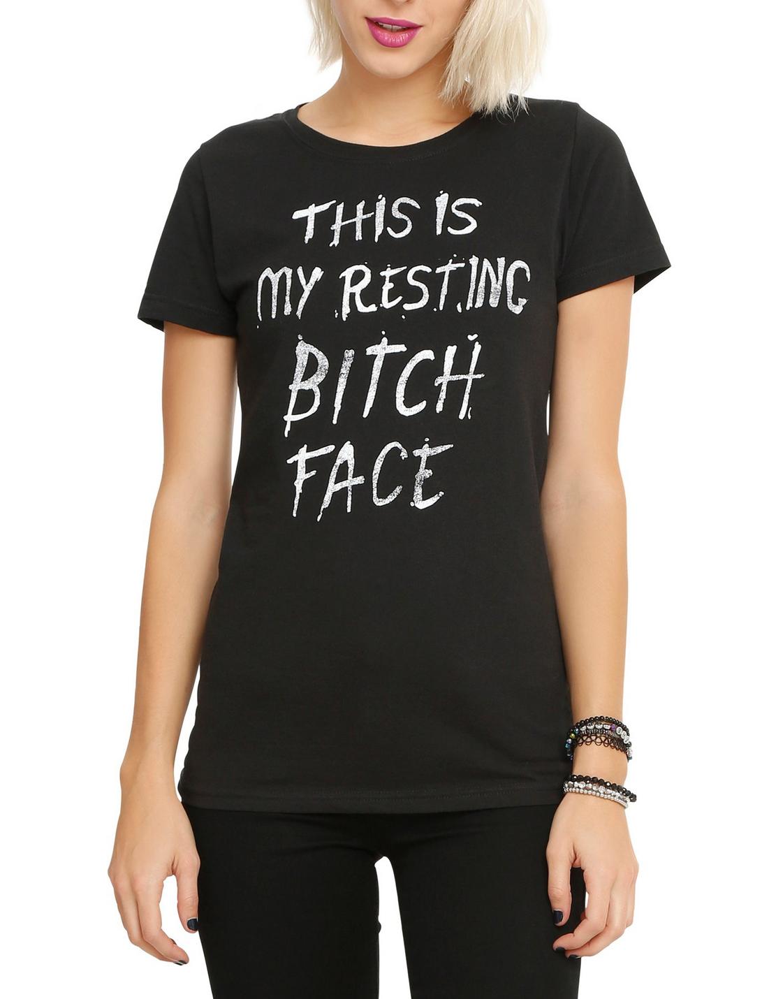 Resting Bitch Face Girls T-Shirt, BLACK, hi-res