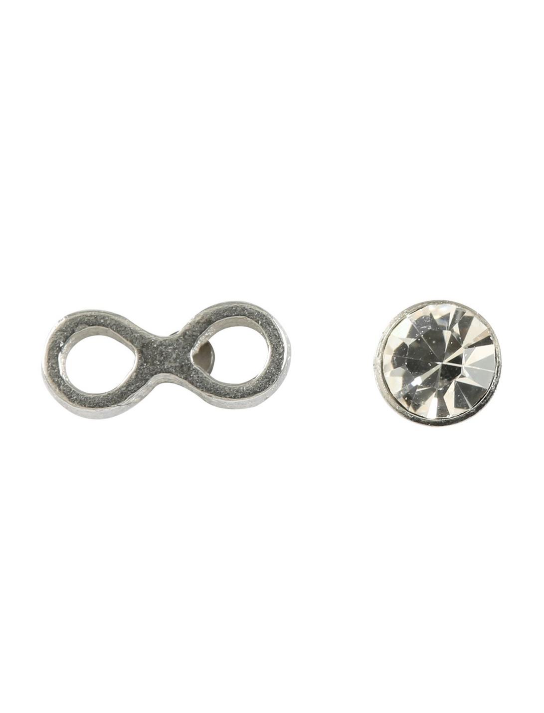 Steel Clear CZ & Infinity Symbol Dermal Top 2 Pack, , hi-res